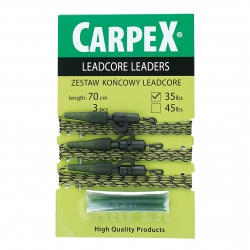 Zestaw końcowy lead core, 45LB, 70cm, 3szt. moss green snake